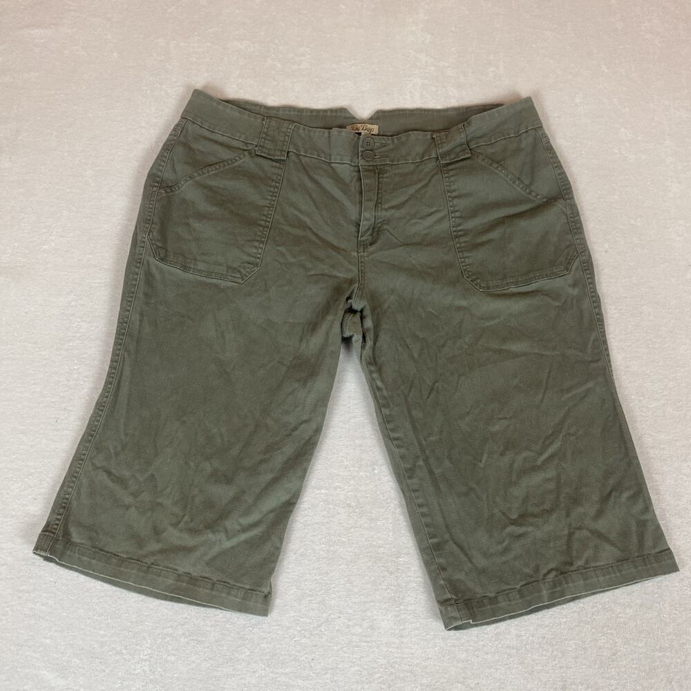 BeBop Y2K Olive Green Bermuda Shorts Mid Rise Grunge Plus Size 20 Casual Cotton